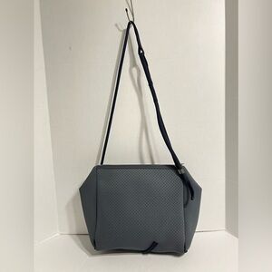 State of Escape Gray Crossbody Bag with Textured Leather and Modern Design